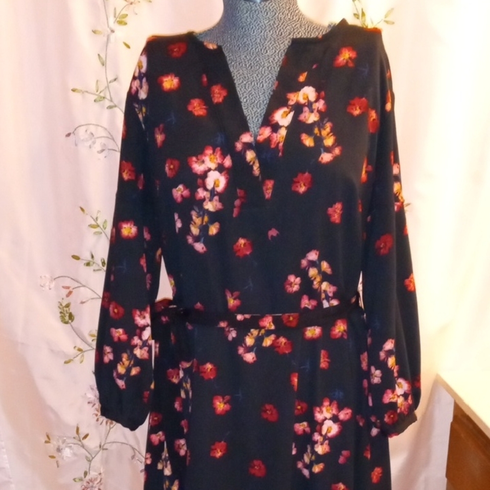 a new day Black Floral Long Sleeve Dress